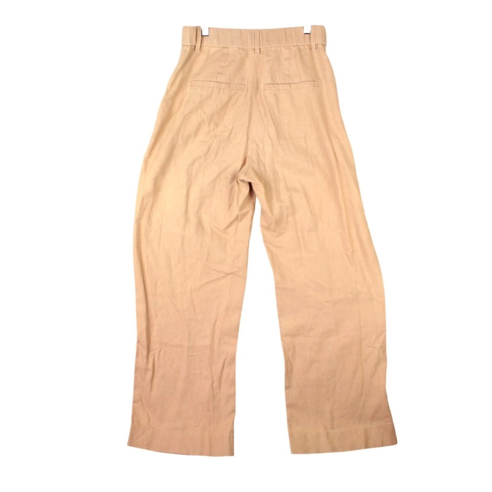Abercrombie & Fitch Linen Blend Wide Leg Pant Trouser Tan Brown Size Small Baggy - Picture 2 of 10